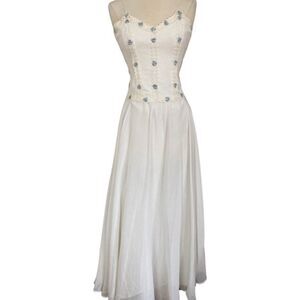 1950’s MCM Handmade One of a Kind Something Blue Cottage Wedding Dress